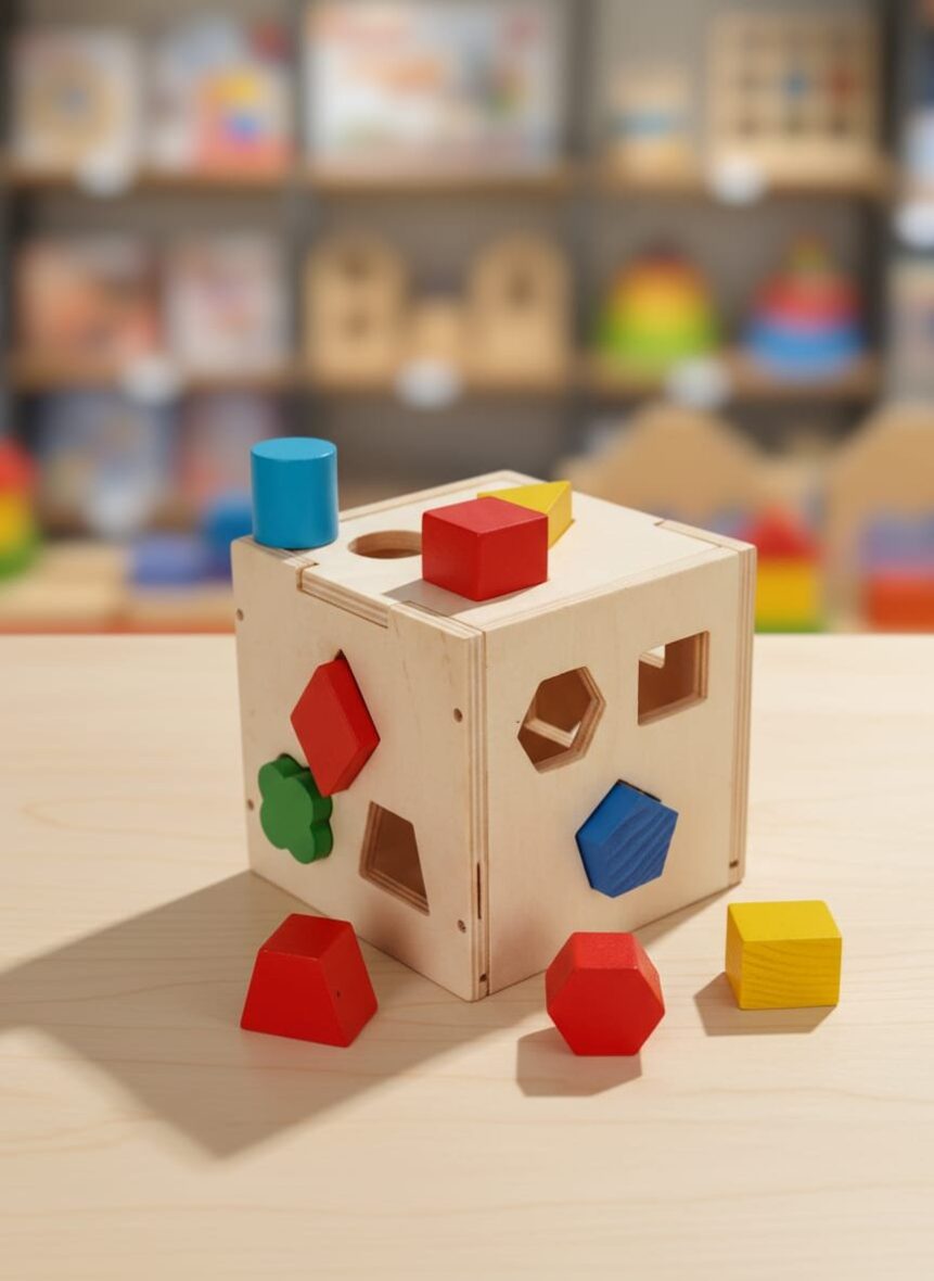 Wooden Shape Sorting Cube