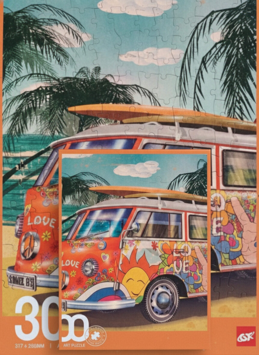 🎯 Hippie Van Art Puzzle
بازل الأجواء الصيفية والروح الحرّة اللي هيأخدك في رحلة ممتعة لعالم من الألوان والتفاصيل المبهجة! 🚐🌈PUZZEL300