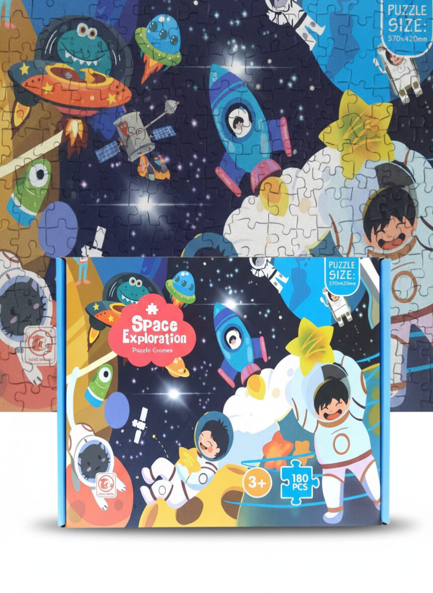 🎯 Space Exploration Puzzle
لغز مغامرة الفضاء اللي هياخد طفلك في رحلة استكشافية بين النجوم والكواكب! 🚀Puzzle 180 PCS