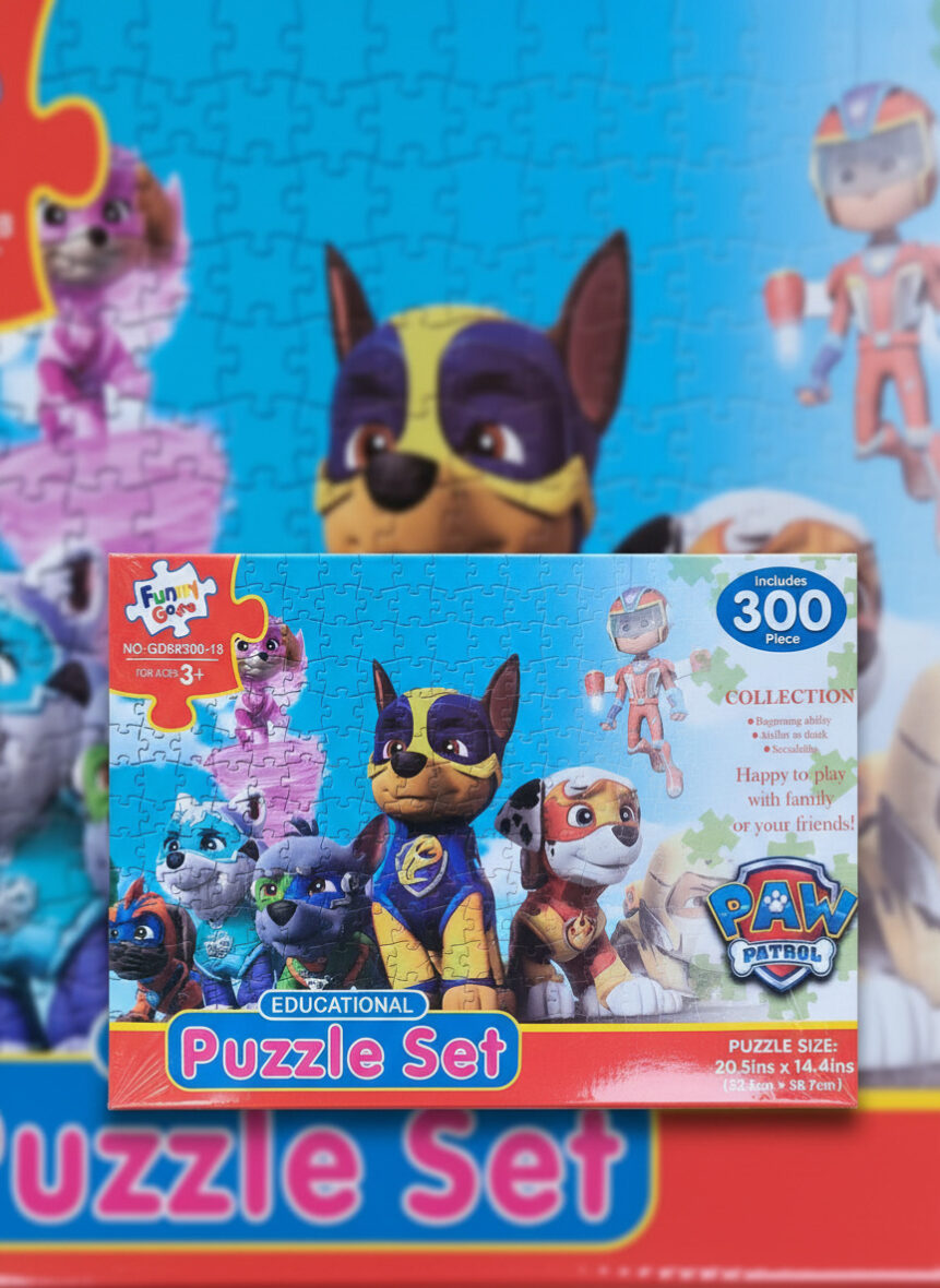 🧩✨ Puzzle 300 قطعة – دوريات المخلاب (PAW Patrol)
جاهز لمغامرة جديدة مع أبطالكم المفضلين؟ البازل ده هيجمع بين متعة التجميع وشخصيات “باو باترول” المحبوبة للأطفال 🐾🚁