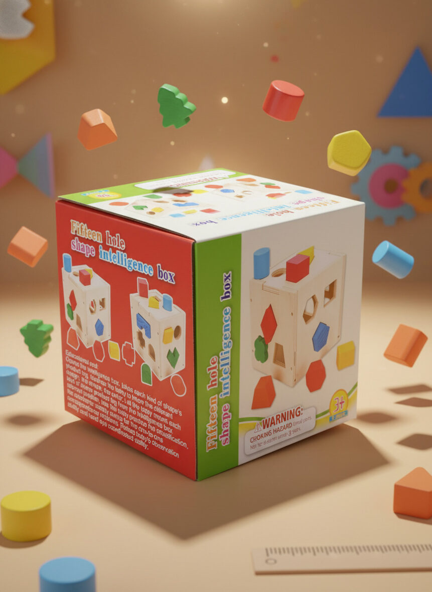 📦 صندوق الذكاء للأشكال: Fifteen Hole Shape Intelligence Box! 🧠 ركّب.. طابق.. واكتشف الأشكال