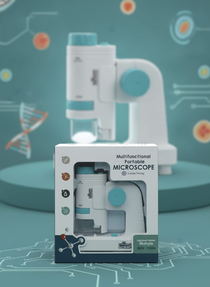 Microscope Kit – ميكروسكوب الاستكشاف العلمي! 🔬 فحص، تدقيق، واكتشاف أسرار الخلايا!