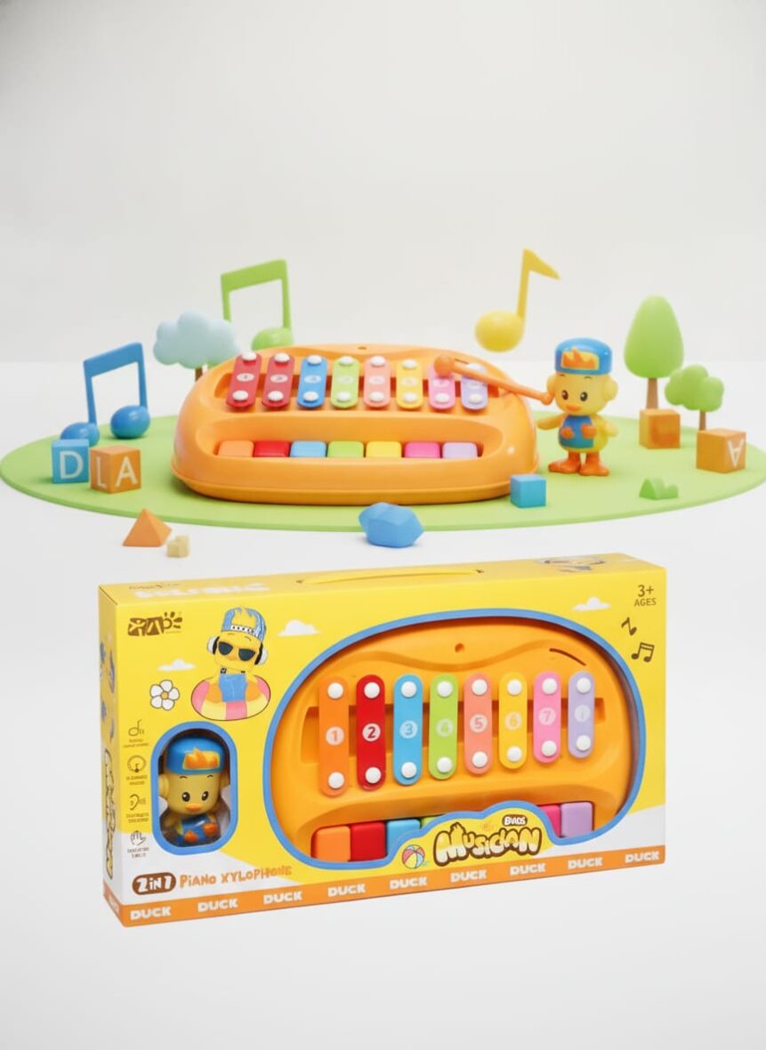 2 IN 1 Piano Xylophone
 – بيانو وإكسيلوفون الموسيقي الصغير! 🎵 طقطقة حماسية.. ونغمات سحرية!