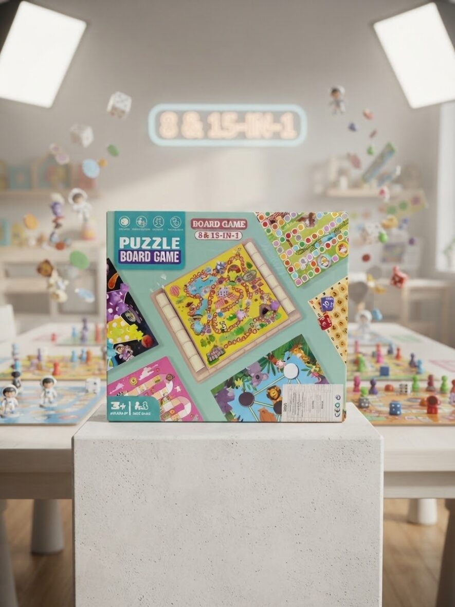 🧩 لعبة Puzzle Board Game 15-in-1: عالم متكامل من الألعاب الكلاسيكية والتحديات الممتعة!