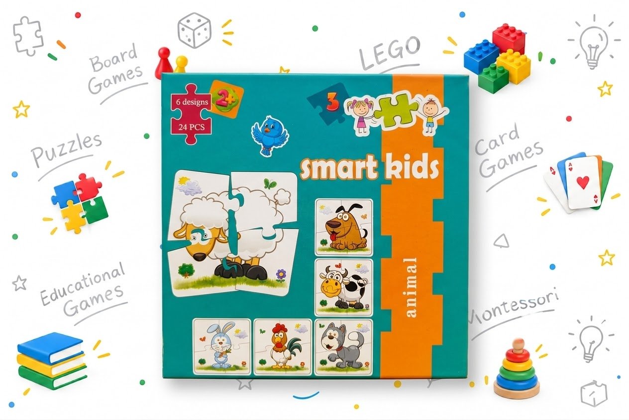🧩 لعبة Smart Kids (Animal Puzzles): مغامرة تركيب الحيوانات الممتعة للصغار!