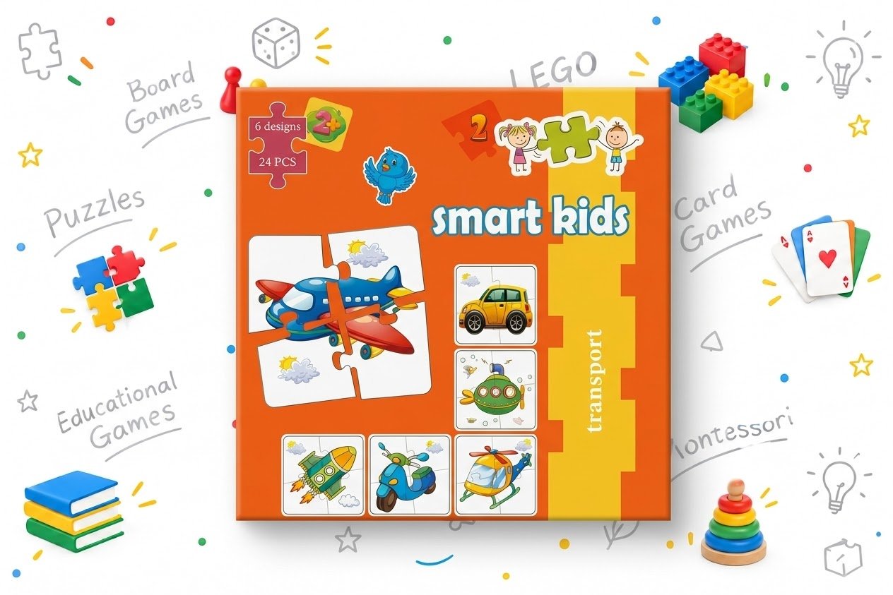 🚗 لعبة Smart Kids (Transport Puzzles): مغامرة تركيب وسائل المواصلات الممتعة للصغار!